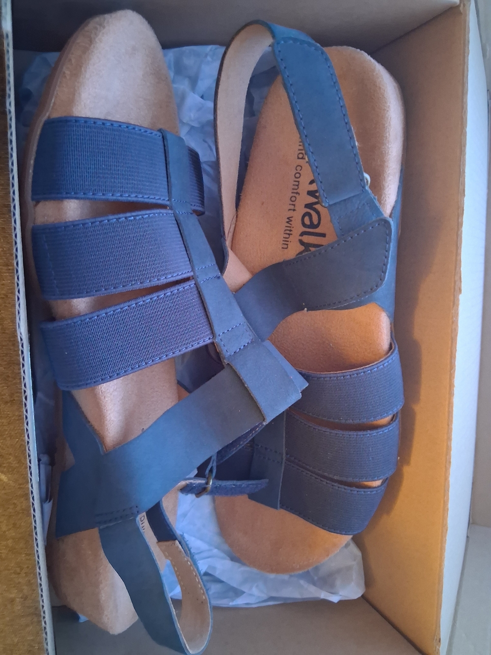 SoftWalk Navy Strappy Slingback Sandals